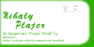 mihaly plajer business card